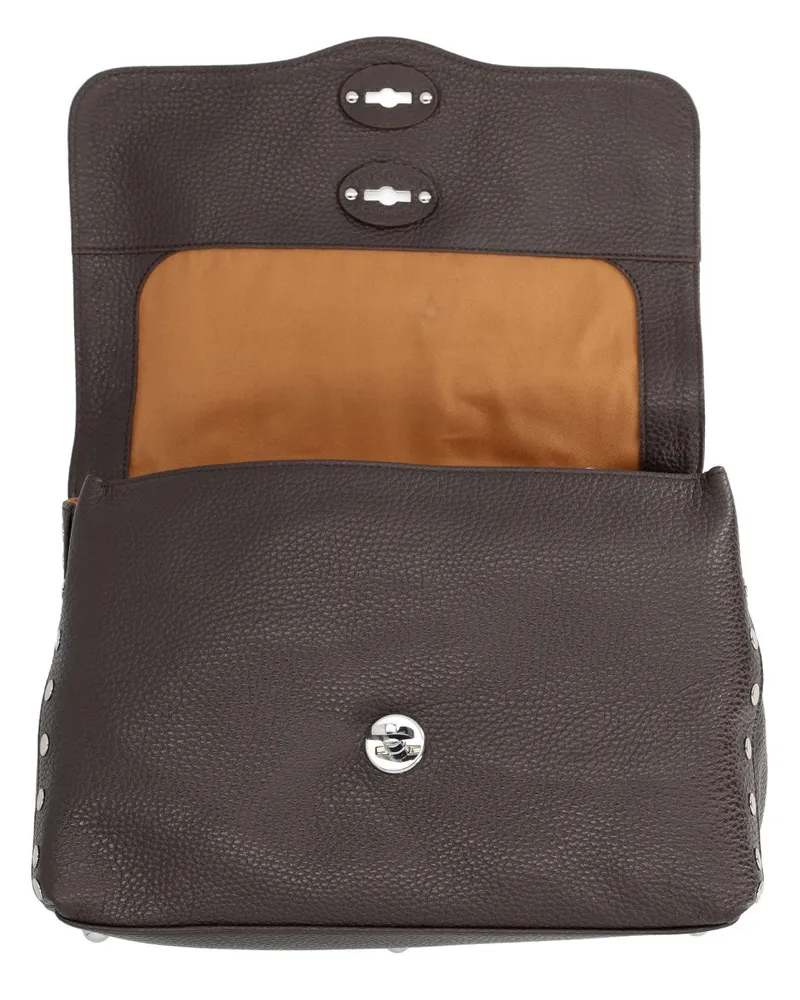 Zanellato Postina Small Leather Top Handle Bag — Brown Brown