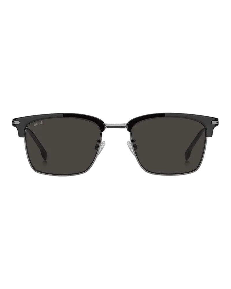 HUGO BOSS Men's Sunglasses Black Dark Ruthenium Metal Black
