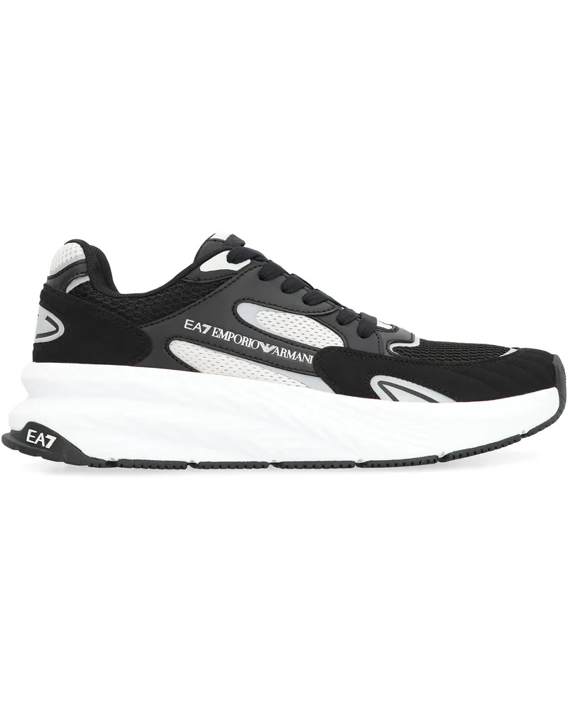 EA7 Men's Emporio Armani Mesh Sneakers Black Polyester Trainers Black