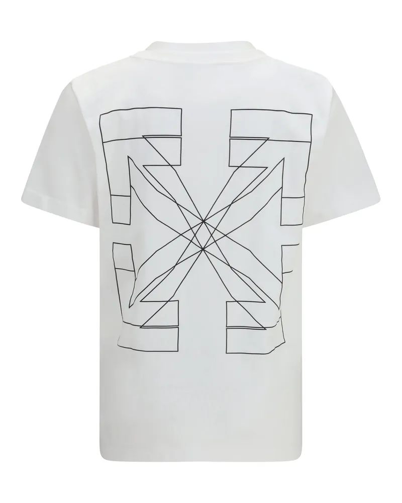 OFF-WHITE Men's T-Shirt Big Double Arrow White Cotton T-Shirts And Polos White