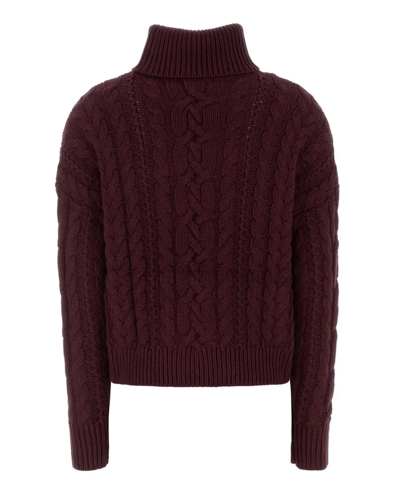 Ralph Lauren Cable-Knit Cotton Sweater — Purple Purple