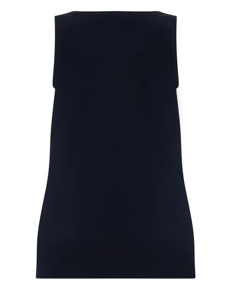 Max Mara Women's Tank Top Blue Silk Vests & Tops Navy