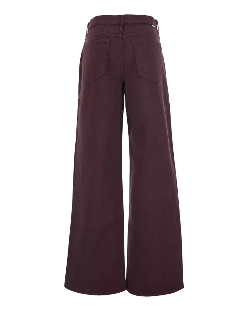 Mother Women's Sneakers Rerun Zip Burgundy Cotton Jean Burgundy