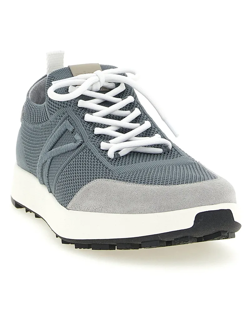 Kiton Technical Cotton Sneaker — Blue Blue