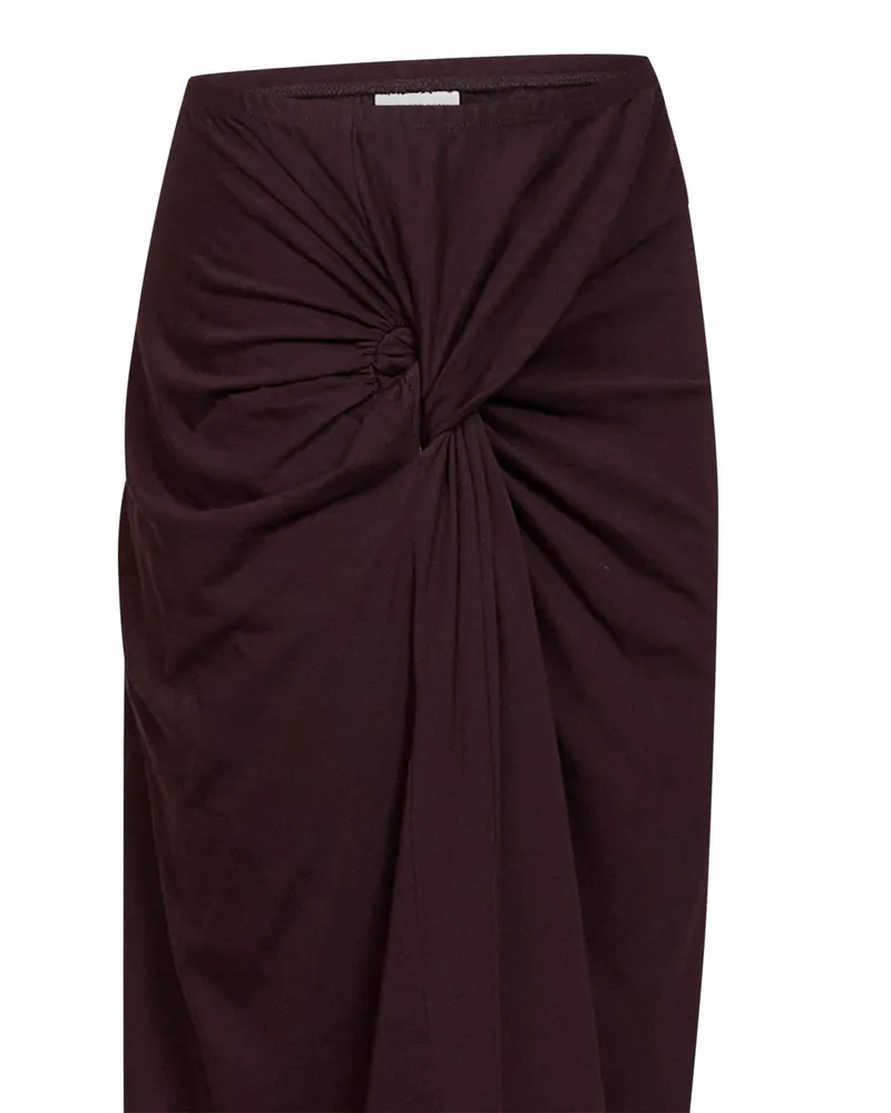 Dries van Noten Hemellana Midi Skirt — Burgundy Burgundy