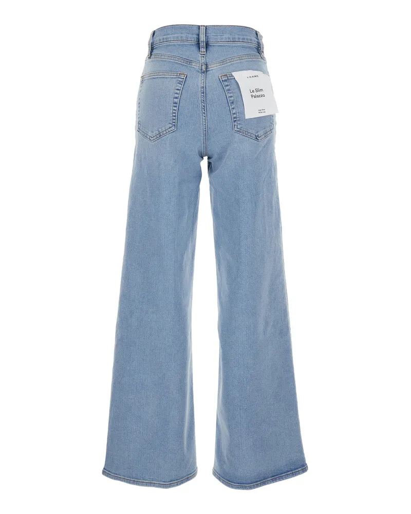 Frame Denim Women's Jeans Le Slim Palazzo Light Blue Denim Cotton Blue