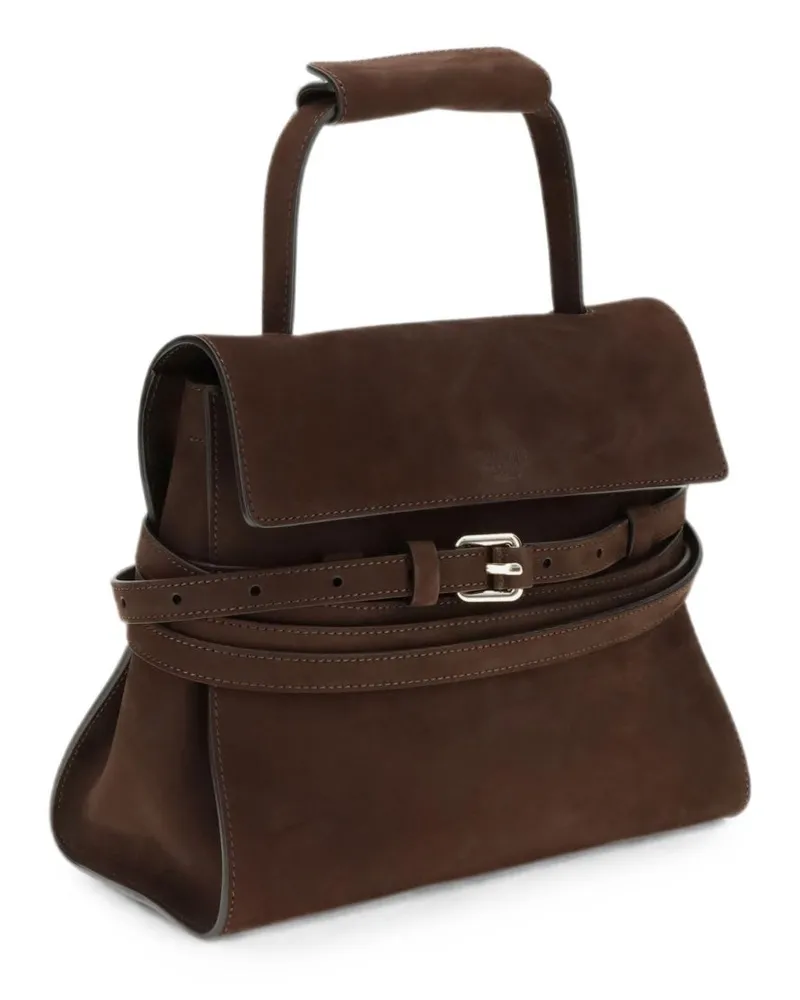 Moschino Tie Me Top Handle Bag — Brown Brown