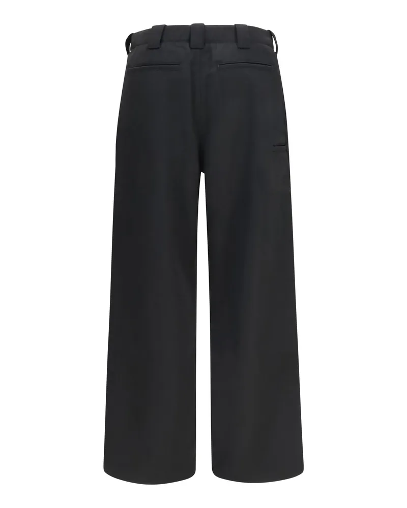 Kenzo Reinforced Virgin Wool Chino Trousers — Black Black