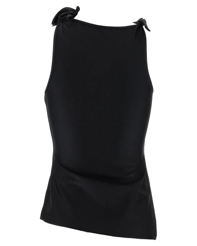 COPERNI Asymmetric Flower Cut-Out Tank Top — Black Black