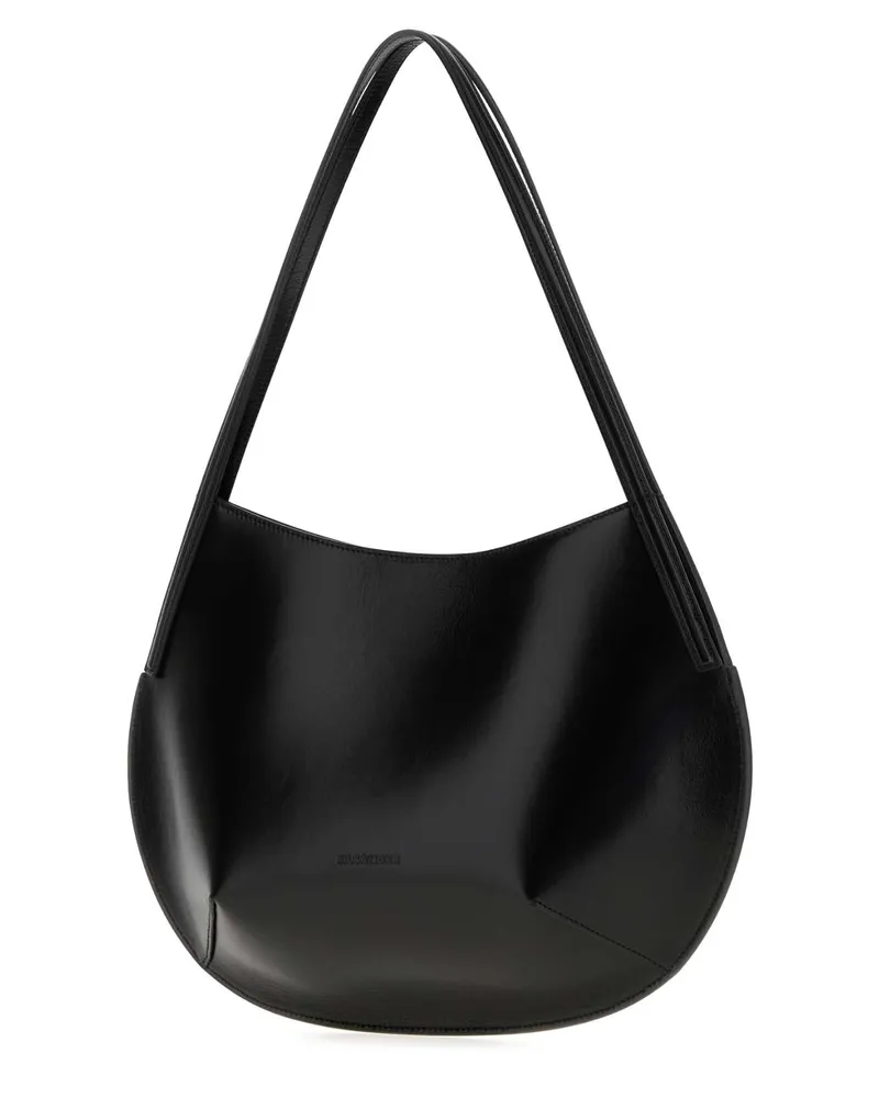 Jil Sander Leather Shoulder Bag — Black Black