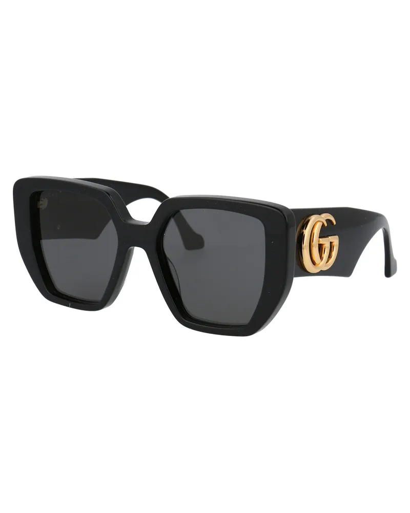 Gucci Women's Sunglasses Black Acetate Black-Black-Grey Black/black/grey Black