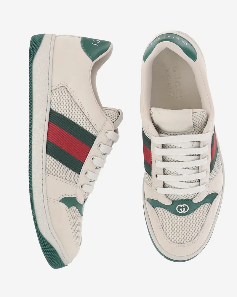 Gucci Men's Sneakers Screener Multicolour Polyester Trainers Beige