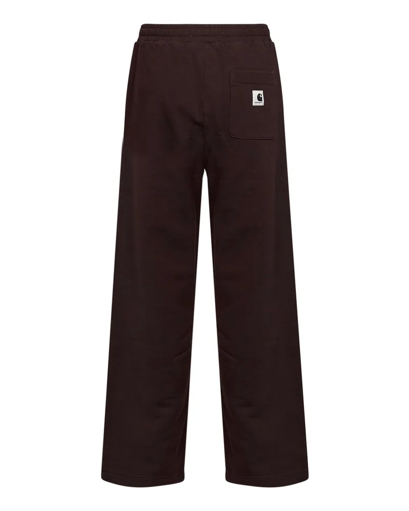 Carhartt WIP Women's Sweatpants Cassie Rosewood Brown Cotton Trousers Brown