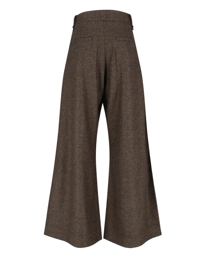 Eudon Choi Women's Trousers Brown Wool Brown