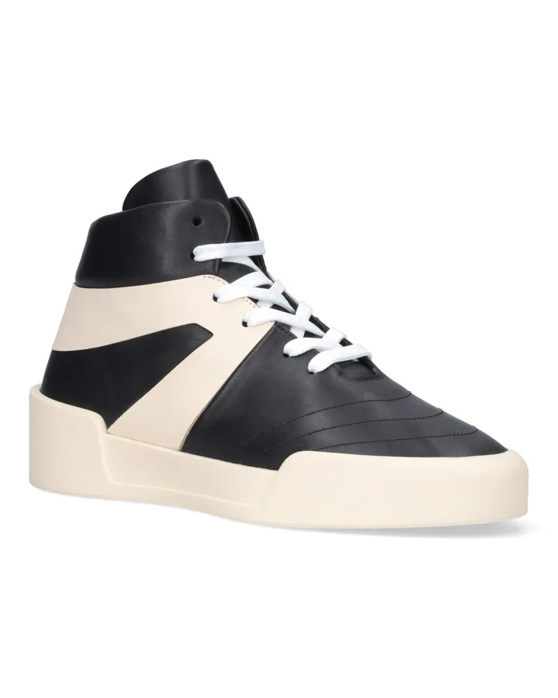 Fear of God Men's Two-Tone Leather High-Top Sneaker Black Calf Black