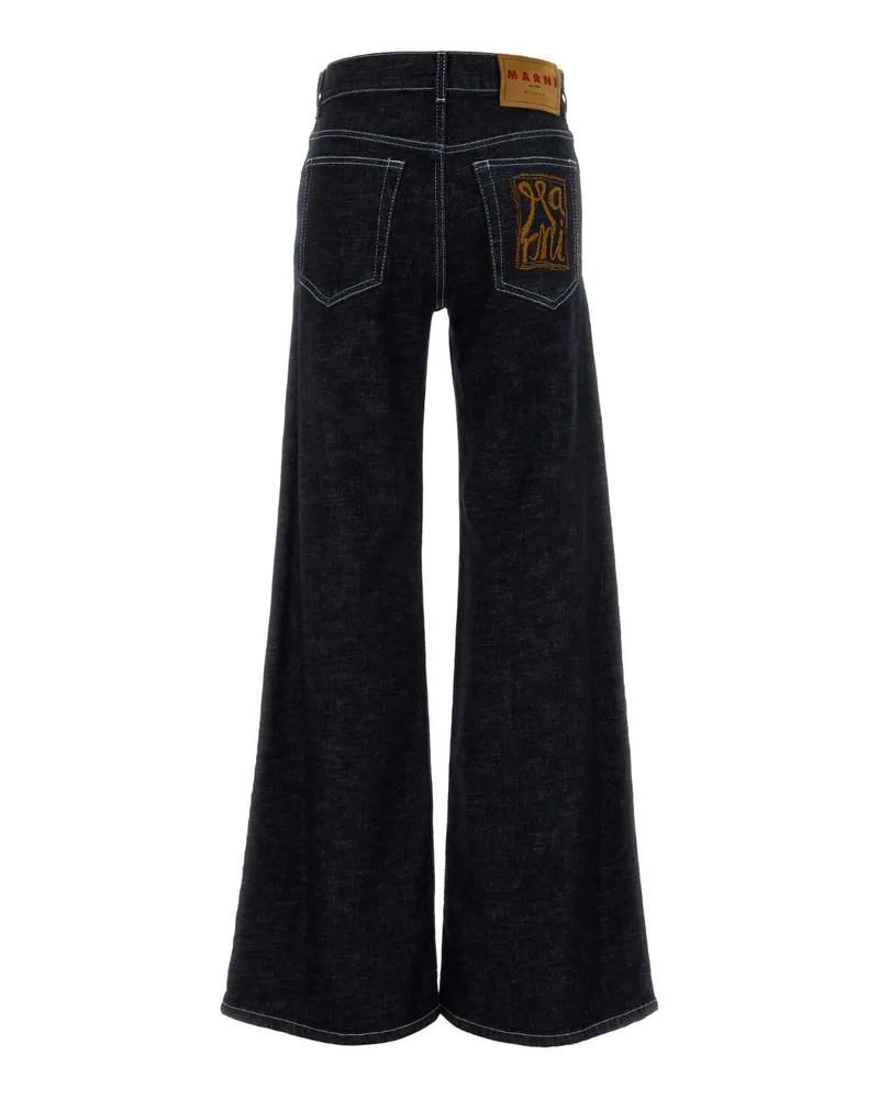Marni Women's Blue Stretch Denim Jeans Blublack Exterior: Cotton Elastane Black