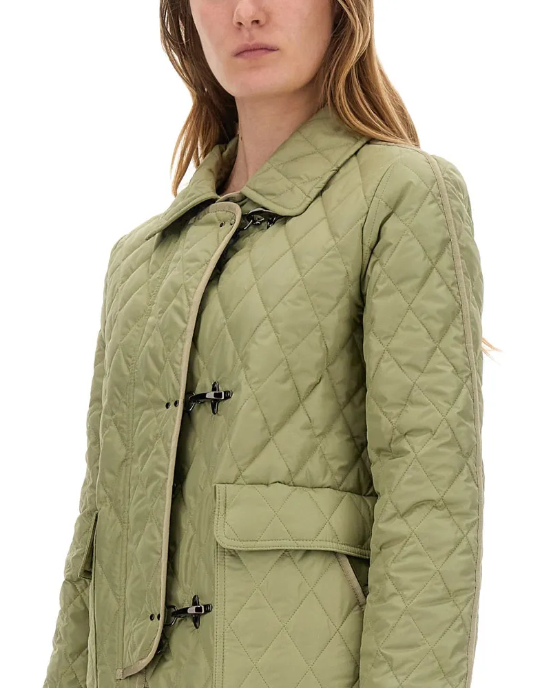 Fay Quilted Nylon Jacket — Green Green