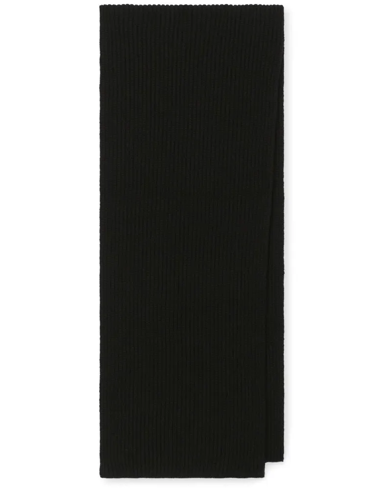 Dolce & Gabbana Logo-Embroidered Cashmere Scarf — Black Black