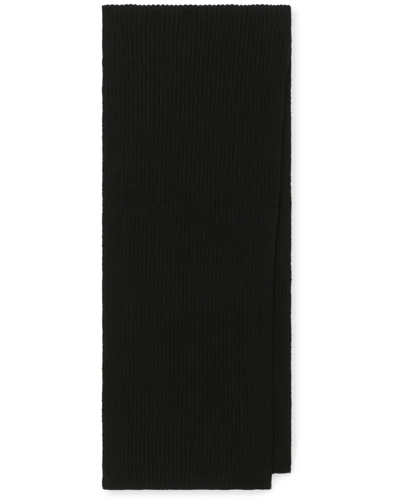 Dolce & Gabbana Logo-Embroidered Cashmere Scarf — Black Black