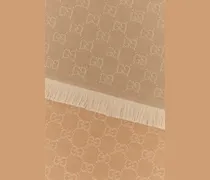 Women's Logo-Embroidered Wool Scarf Beige
