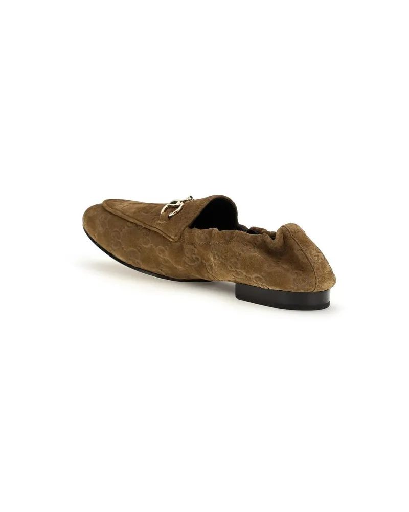 Gucci Women's Brown Calf Leather Bos Taurus Slip-On Loafers Brown