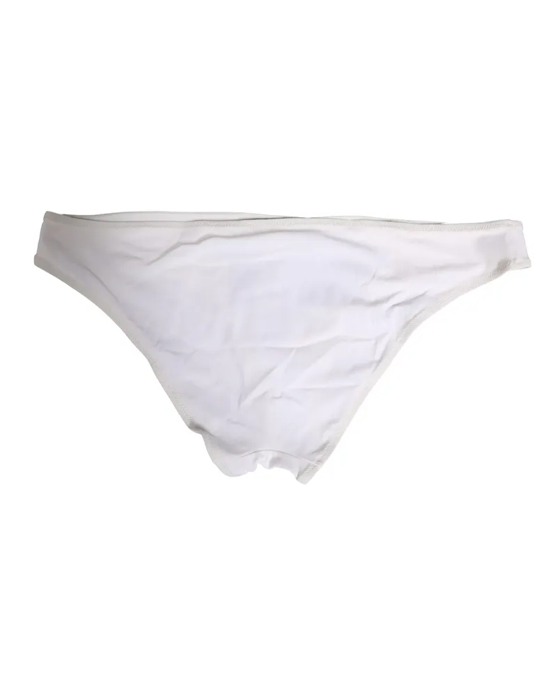Dolce & Gabbana Women White Dg Logo Plaque Bikini Bottom Underwear Elastane Nylon Clothing White