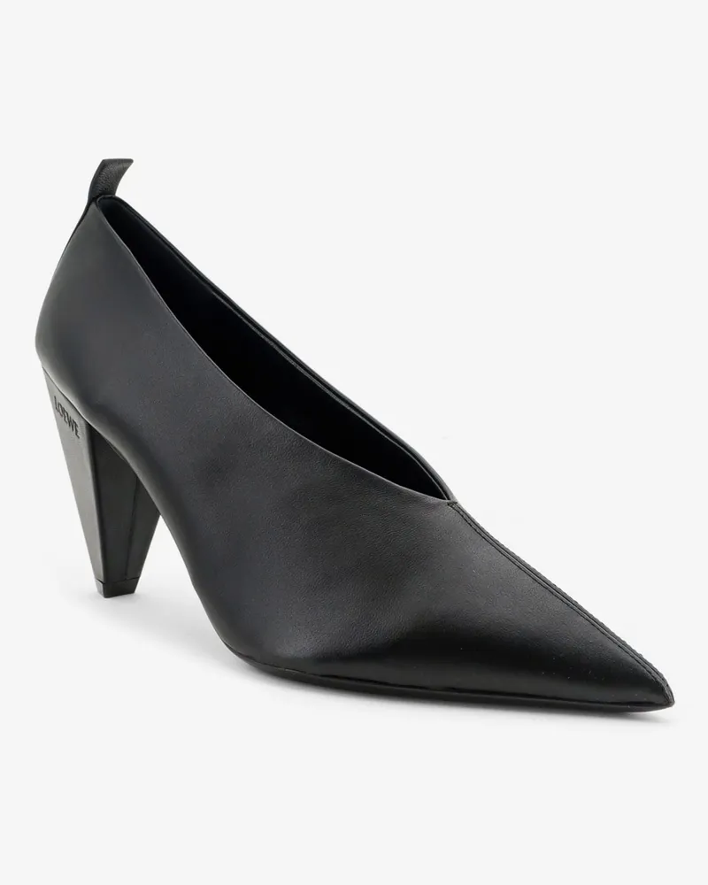 Loewe Women's Leather Pumps Origami Cubic Black High Heel Shoes Black