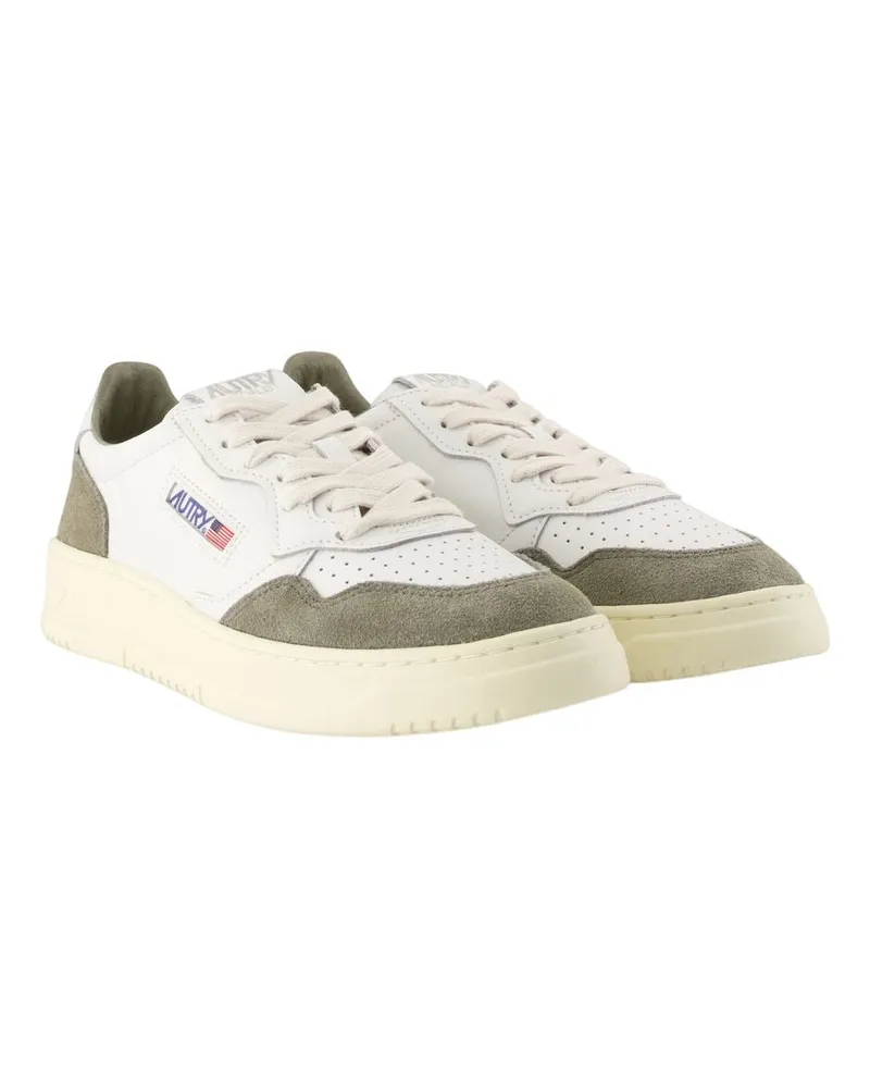 AUTRY Men's Medalist Low Sneakers -  Leather White Calfskin Shoes White