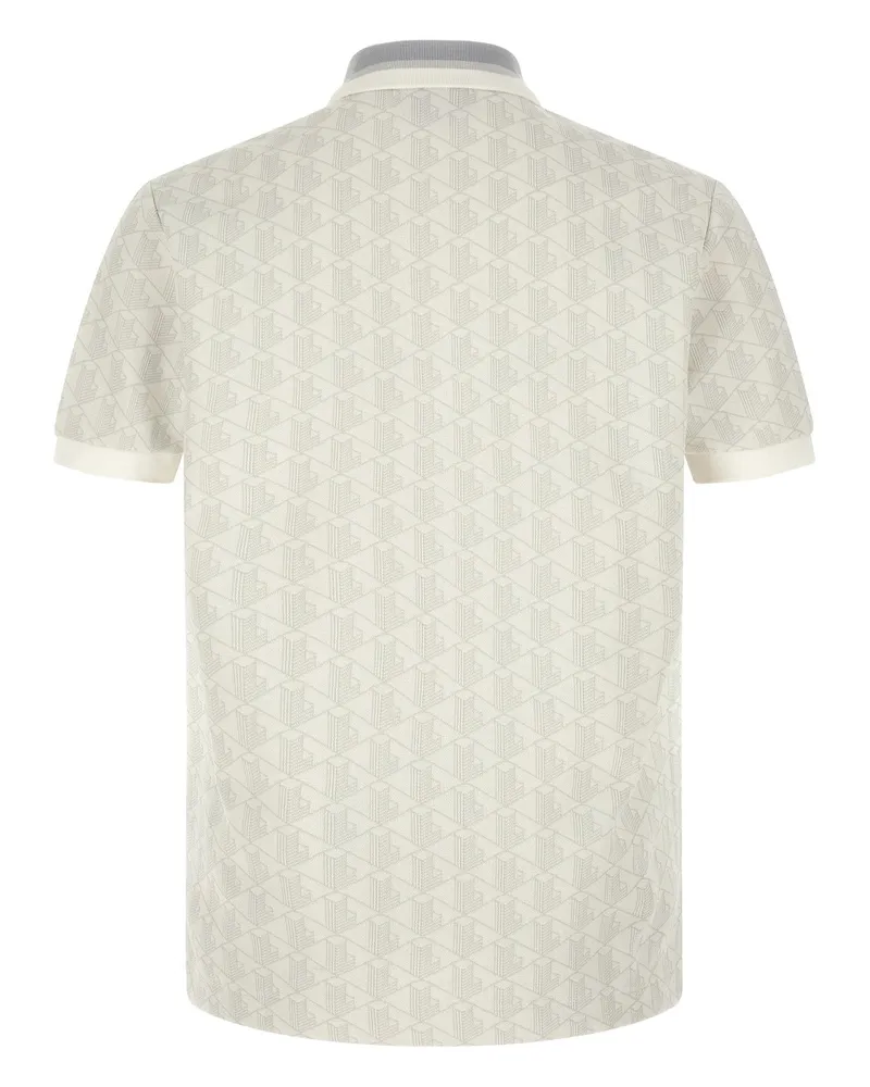 Lacoste Geometric Jacquard Knit Polo — Cream Cream