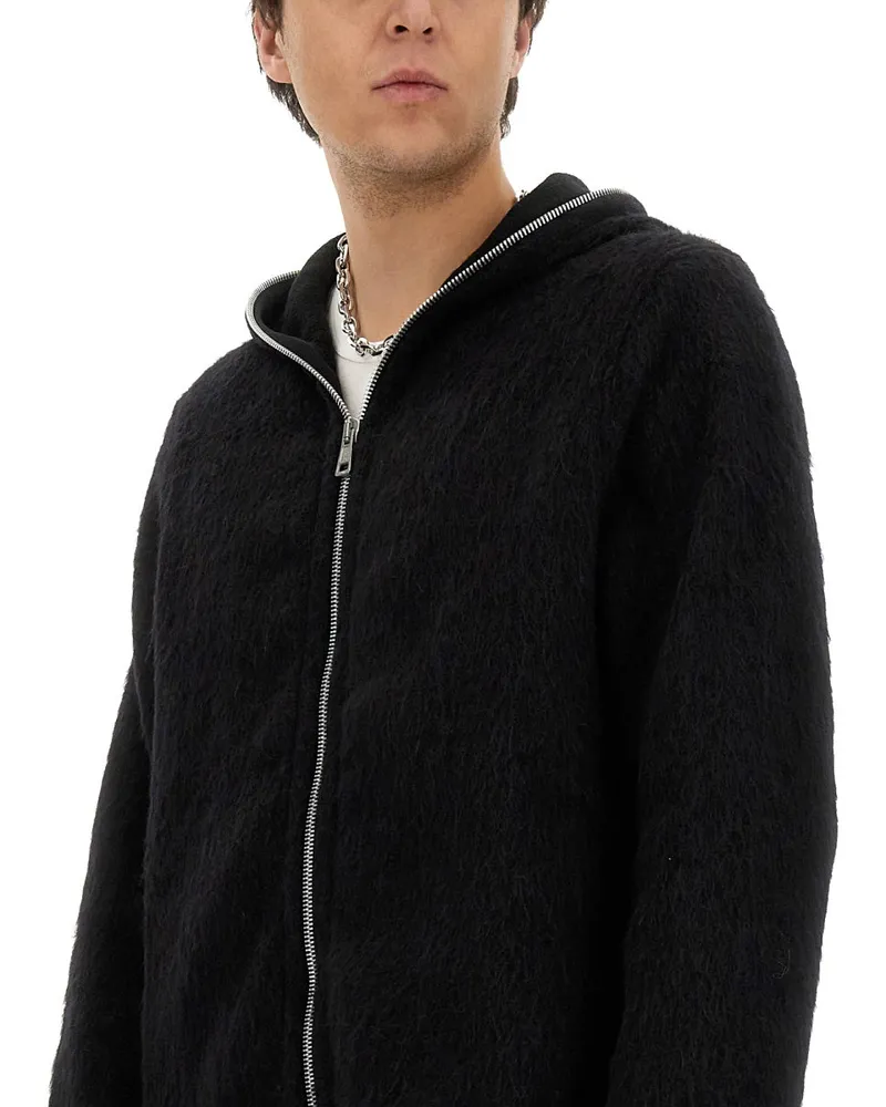 Our Legacy Hairy Wool Zip-Up Cardigan — Black Black