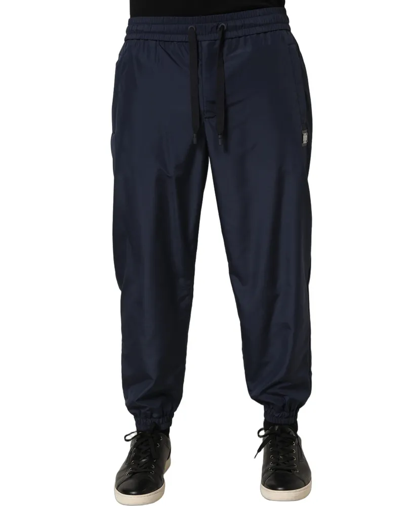 Dolce & Gabbana Men Dark Blue Polyester Jogger Sweatpants Pants Navy