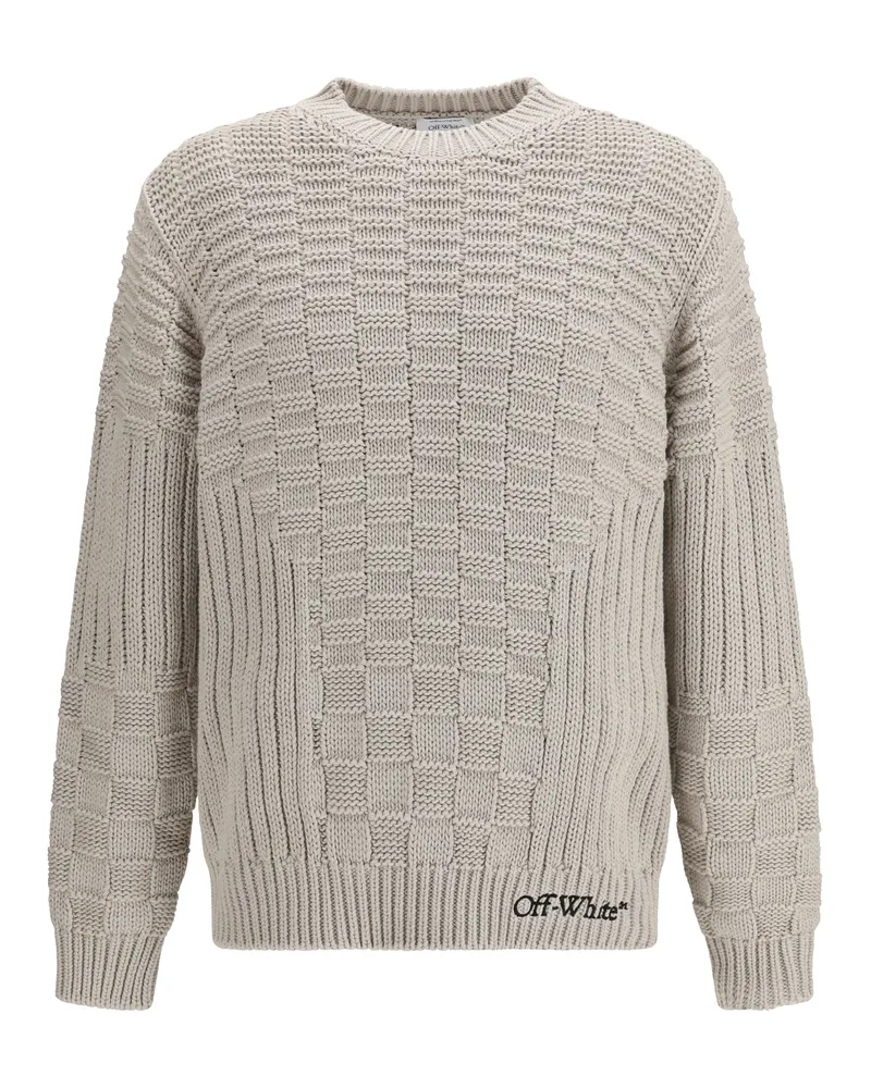 OFF-WHITE Men's Sweater Arrow Stone Cotton Beige