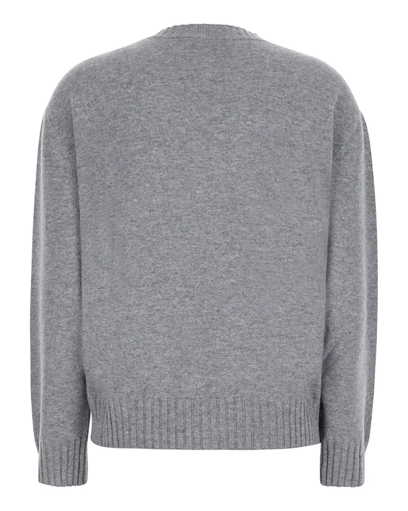 Fabiana Filippi Wool-Silk-Cashmere Crew Neck Sweater — Gray Gray