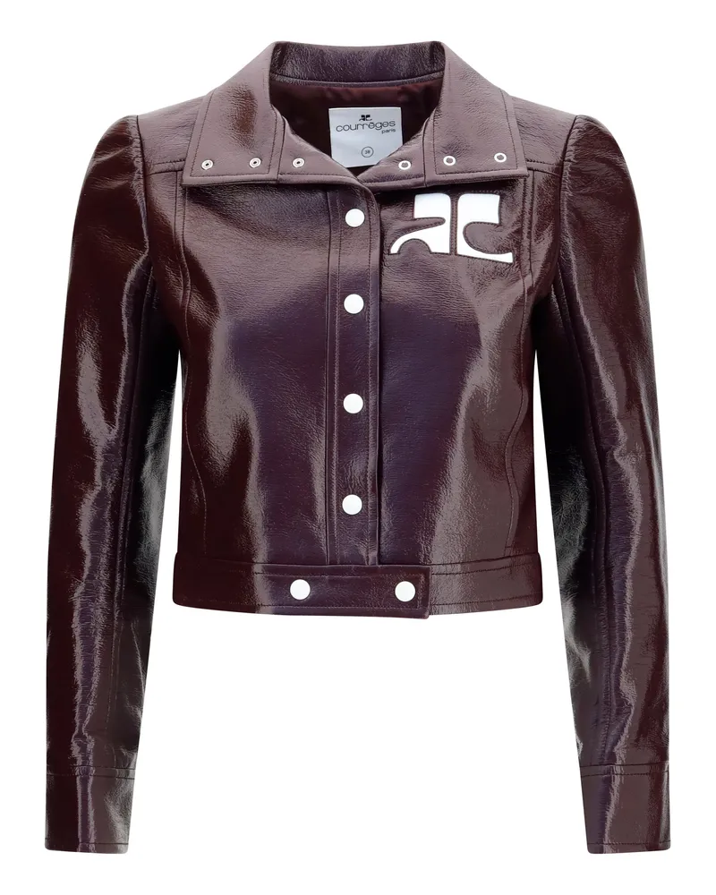 Courrèges Women's Vinyl Jacket Reedition Burnt Red Cotton Red