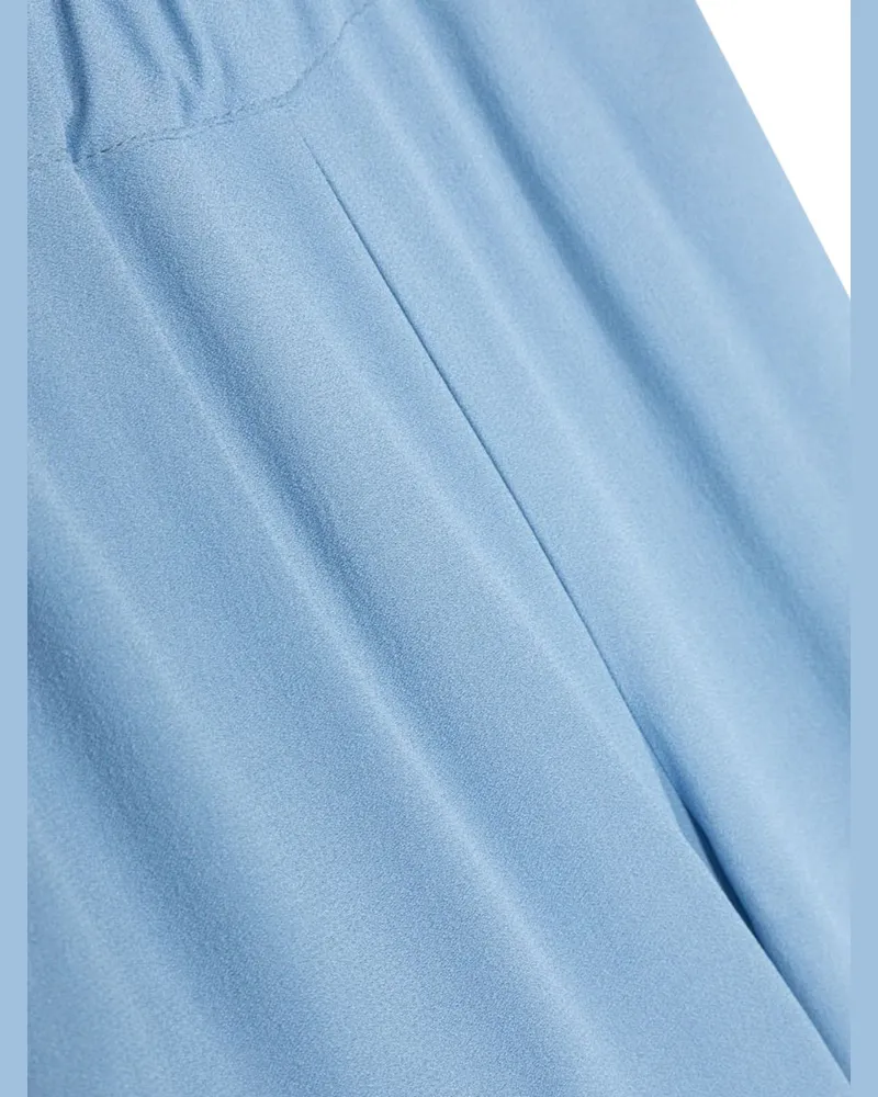Simonetta Wide-Leg Acetate-Viscose Trousers — Blue Blue