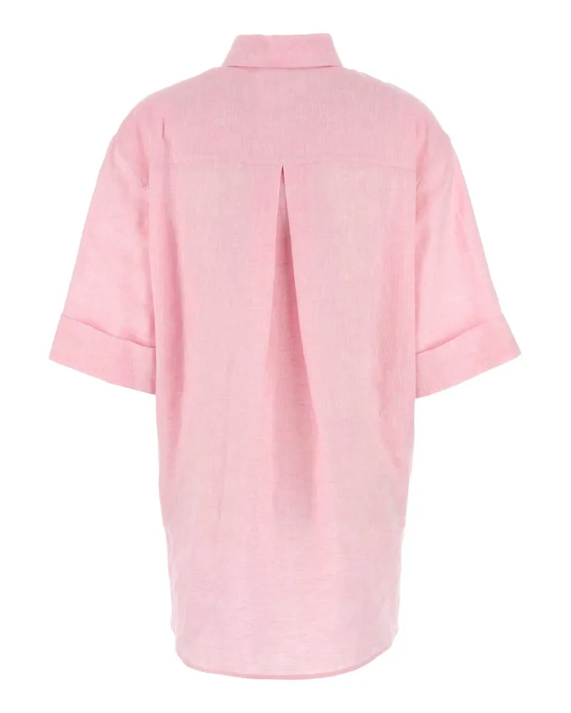 Valentino Garavani Women's Pink Linen Blouse Babyrose Exterior: Maglie Pink