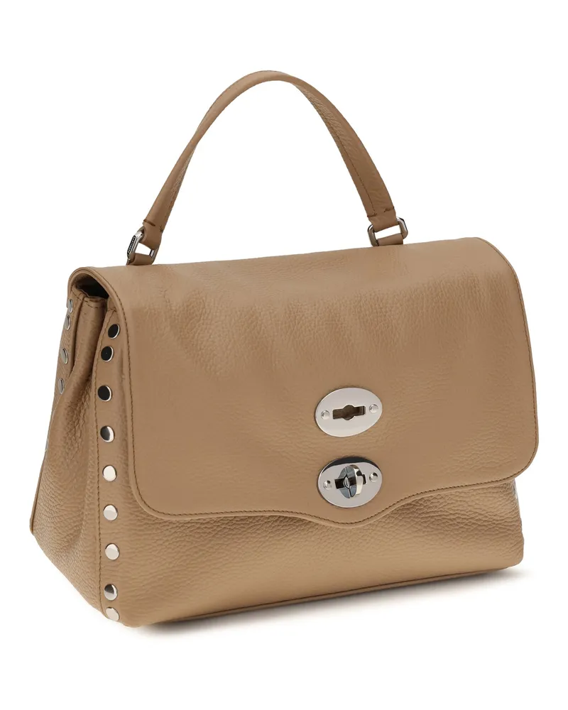 Zanellato Women's Postina Daily Handbag Small Brown Cantucci Calf Leather Bos Taurus Handbags Hand Bags Brown