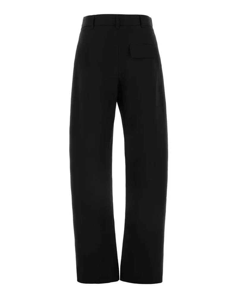 Bottega Veneta Women's Black Twill Pant Exterior: Wool Pantaloni Black