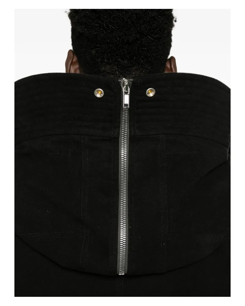Rick Owens Cotton Single-Breasted Coat — Black Black