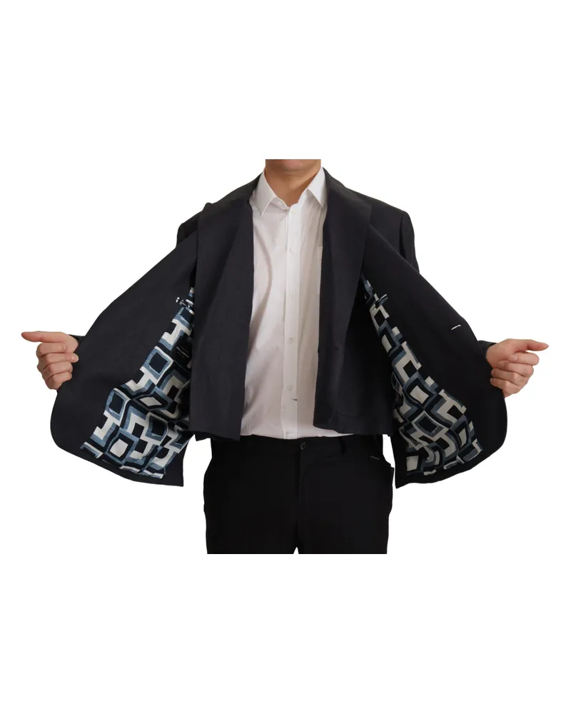 Dolce & Gabbana Linen Double-Breasted Blazer — Navy Navy