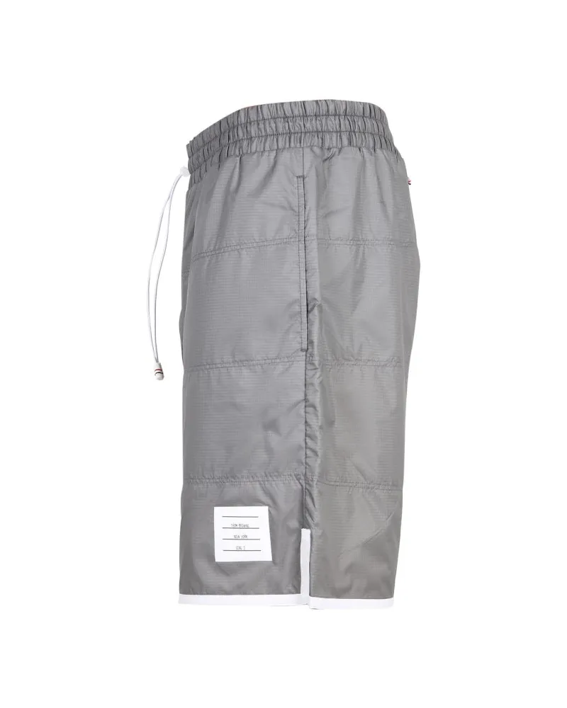 Thom Browne Ripstop Nylon Bermuda Short — Silver Silver