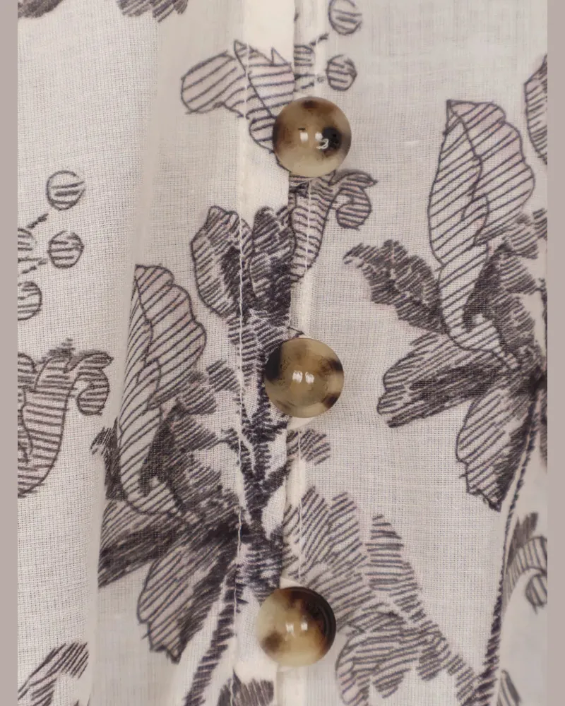 Golden Goose Women's Floral-Print Button Dress Ss26 W Beige