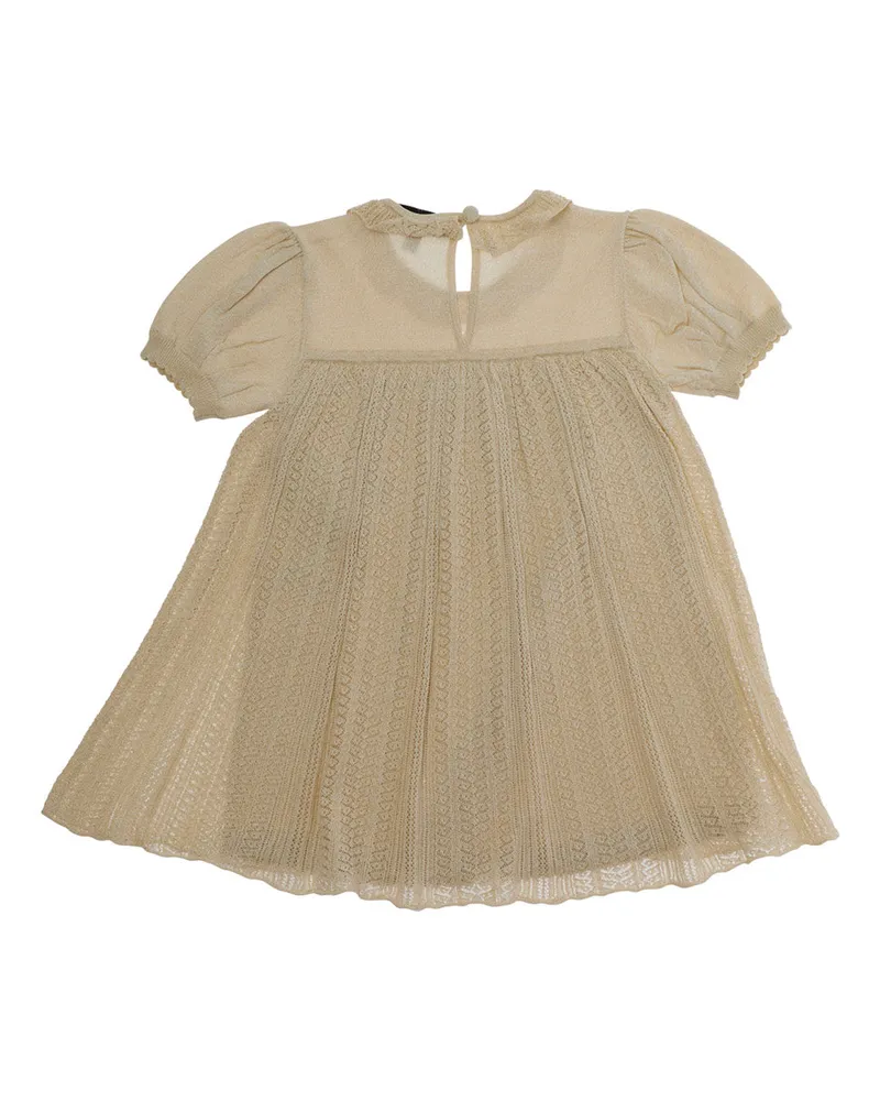 Emporio Armani Unisex Dress, Beige Viscose Blend, Round Neckline Beige