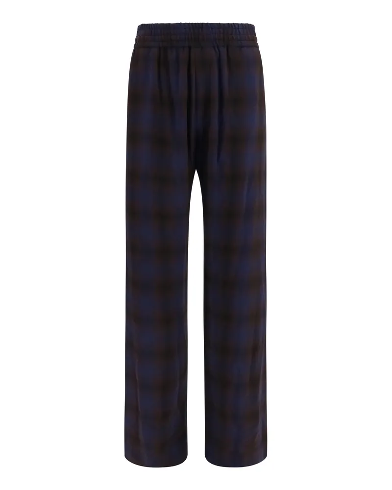 Dries van Noten Men's Trousers Checked Brown Viscose Brown