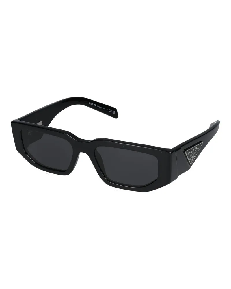 Prada 0PR Rectangle-Frame Sunglasses — Black Black