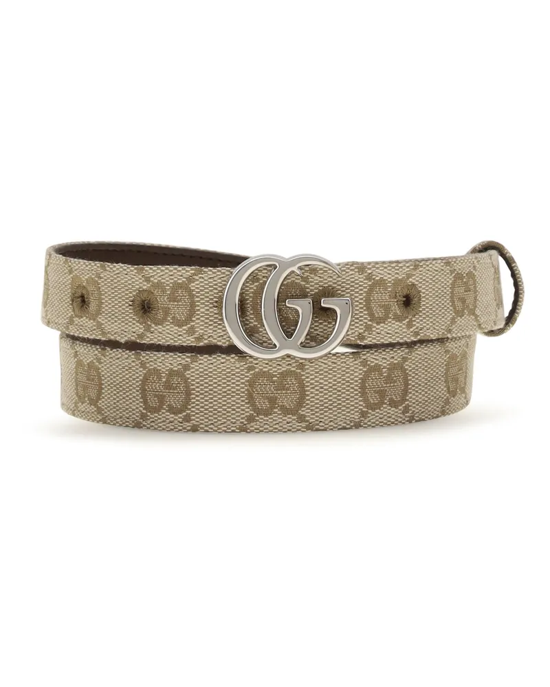 Gucci Women's Belt Gg Marmont Vintage Sand Fabric Beige
