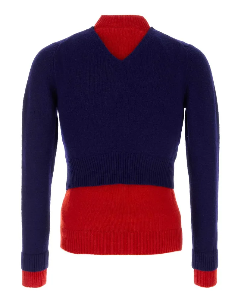 Jil Sander J21gp0203j14836 642 Haiti Exterior: Virgin Wool Nylon Maglieria Sweater Navy