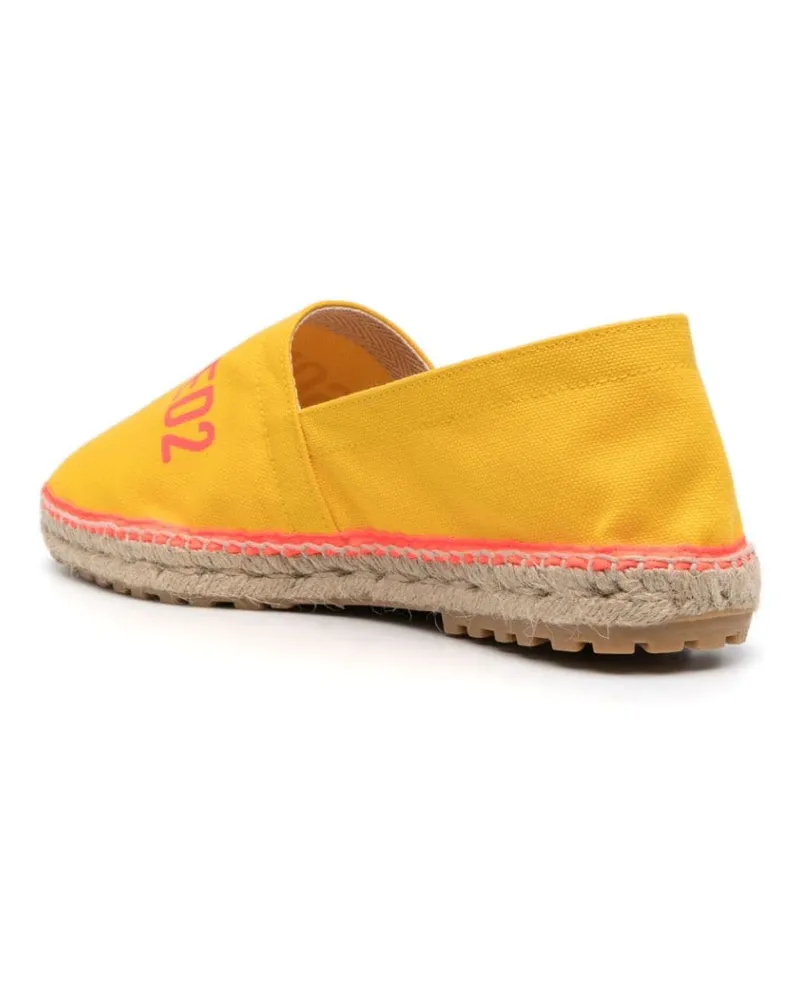 Dsquared2 Women's Logo-Print Espadrilles Ss23 M Yellow