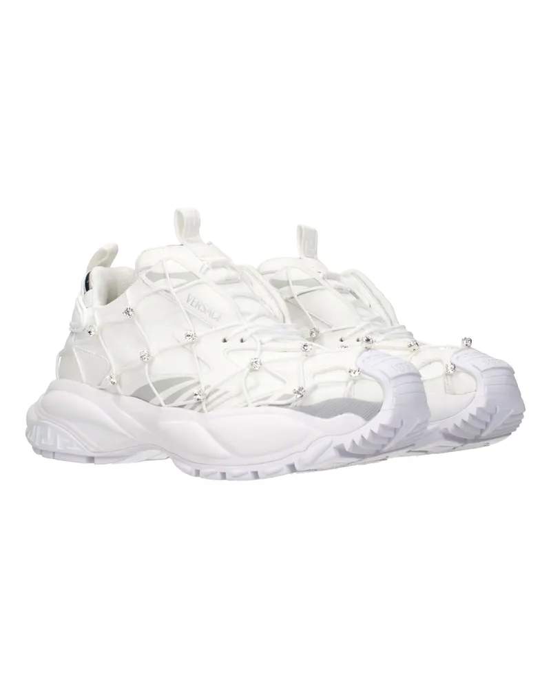 Versace Women's White Fabric Sneakers White