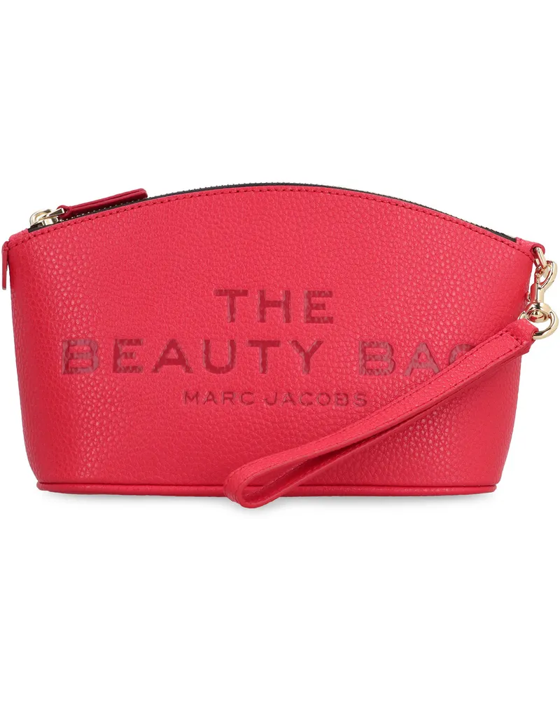 Marc Jacobs Women's Leather Clutch The Beauty Bag True Red Cow Hide Red